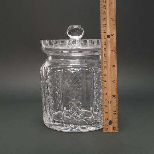 37 - Waterford Crystal Biscuit Barrell, H:17 x D:13cm