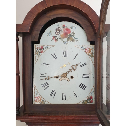 53 - Cased Grandfather Clock, H:212 x W:51 x D:25cm