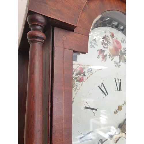 53 - Cased Grandfather Clock, H:212 x W:51 x D:25cm