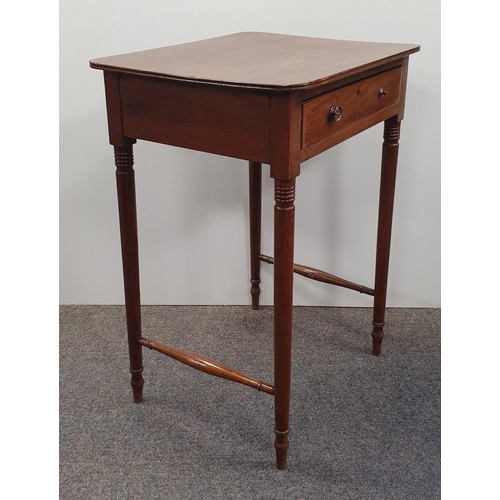 94 - Mahogany Side Table with Single Drawer, H:73 x W:53 x D:43cm