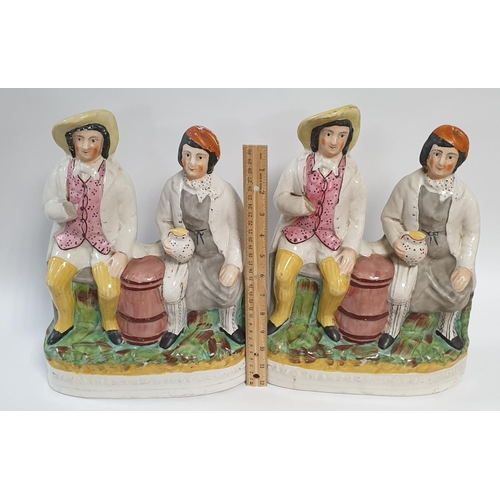 132 - Pair of Staffordshire Figures (slight damage), Height 32cm