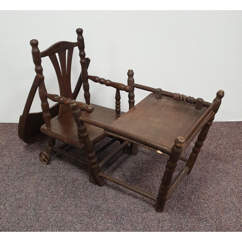 149 - Antique Doll's High Chair, Height 65cm