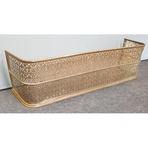 155 - Pierced Brass Fender, H:35 x W:130 x D:30cm