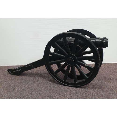 212 - Pair of Small Replica Cannons, H:35 x W:75 x D:22cm