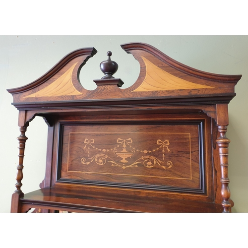 257 - Inlaid Rosewood Mirror-Back Chiffonier, H:200 x W:122 x D:42cm