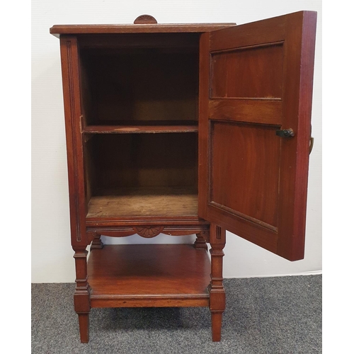 276 - Mahogany One Door Bedside Cabinet, H:81 x W:39 x D:36cm