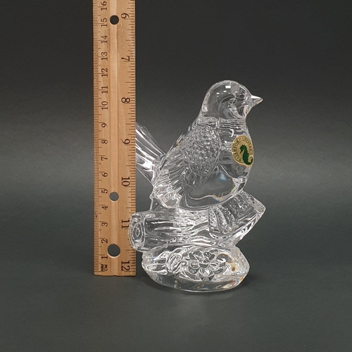 291 - Waterford Crystal Robin Ornament (Height 12cm) and Christmas Tree Decoration (Diameter 7cm)