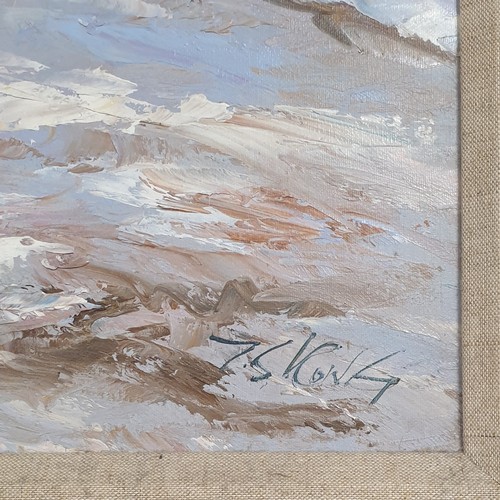 162 - Framed Oil on Canvas, Beach Side - Signed, H: 78cm x W: 60cm