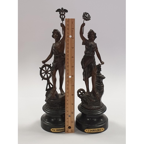 213 - Pair of Metal Figures, Height 33cm