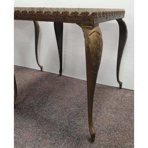 68 - Pair of Marble Top Lamp Tables, H:41 x W:36 x D:36cm