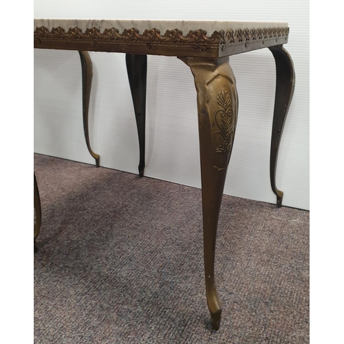 69 - Pair of Marble Top Lamp Tables, H:41 x W:36 x D:36cm