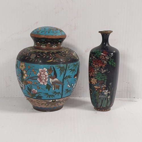 134 - Two 19th Century Japanese Cloisonné Vases (Some damage)