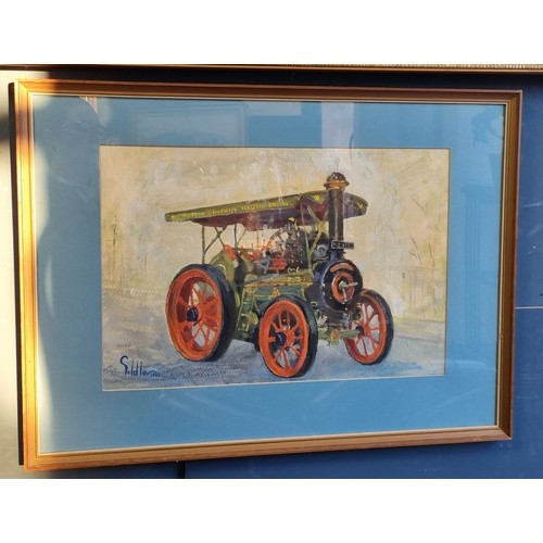 76 - Framed Watercolour of Steam Engine - Goldie, H: 53.5cm x W: 72cm