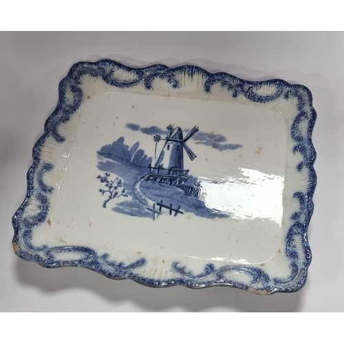 29 - Large Carlton Ware Blue and White Cheese Dish - H: 15.5cm x W: 25cm x D: 21cm