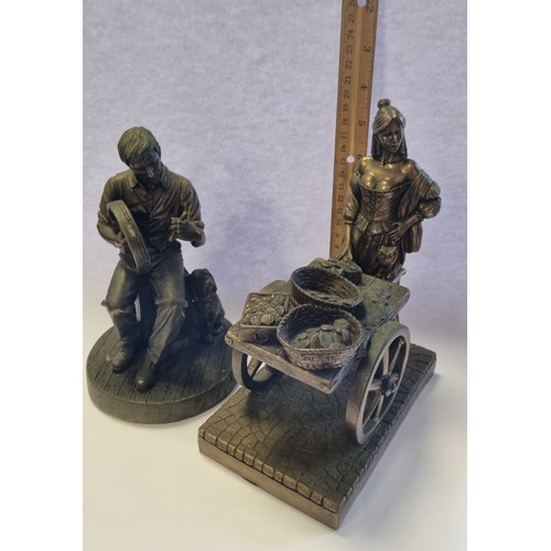 33 - Lot of 2x Genesis Heredities Ornaments - Molly Malone Small and Music  Player, H: 22cm