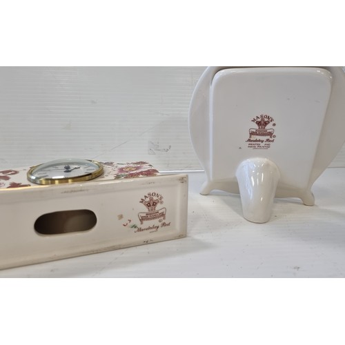 47 - Lot of 2x Pieces of Mason Ironstone Mandalay Red  - Clock H: 11.5cm x W: 17cm  and Photo Frame, H: 1... 