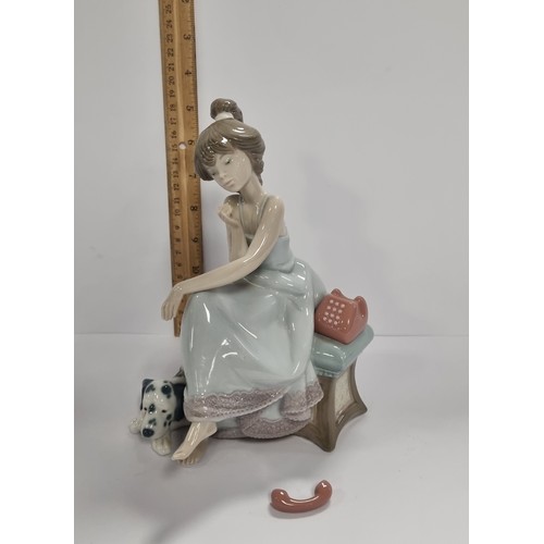 37 - Lladro Figure - Girl Seated on Phone 