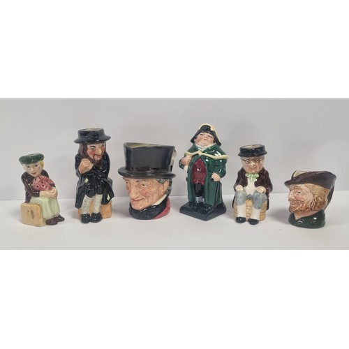 116 - Lot of 6x Small Toby Jugs, Height Tallest: 8.5cm