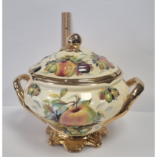 107 - Saroness Fine China Soup Tureen and Lid  H: 26cm x Diameter: 32cm