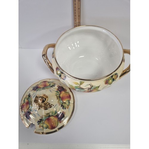 107 - Saroness Fine China Soup Tureen and Lid  H: 26cm x Diameter: 32cm