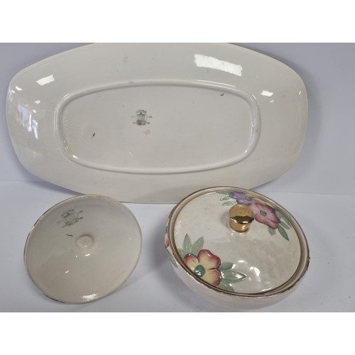 130 - Maling Three Piece Dressing Table Set (dish -L: 30cm x w: 17cm)