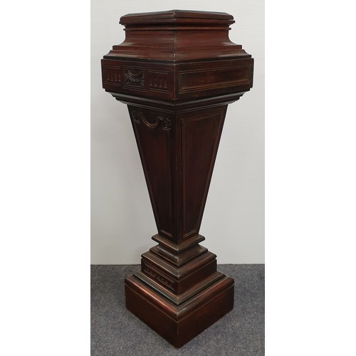 844 - Adams Style Mahogany Pedestal/Plant Stand, H: 93cm