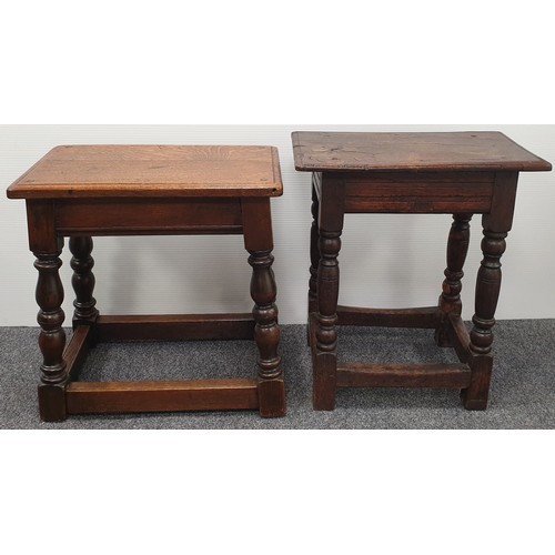 845 - Pair of Antique Oak Stools