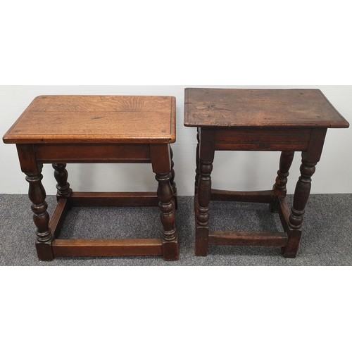 845 - Pair of Antique Oak Stools