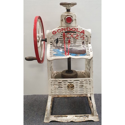 849 - Large Gondola Cast Iron Ice Crusher, H: 82cm x W: 50cm x D: 35cm