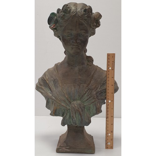 852 - Terracotta Bust Figure, H: 46cm