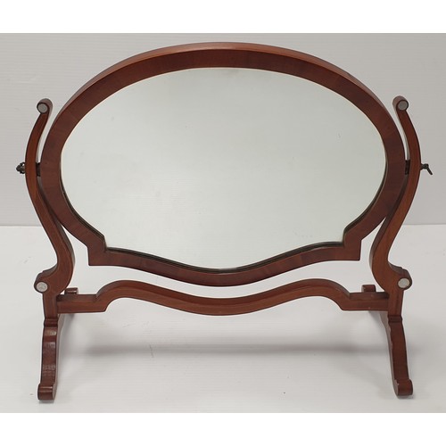 862 - Mahogany Inlaid Dressing Table Mirror, H: 45cm x W: 52cm  x D: 25cm