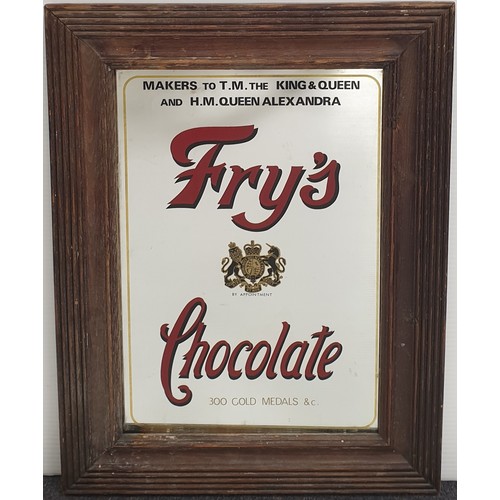 868 - Frys Chocolate Advertising Mirror, H: 56cm x 43cm