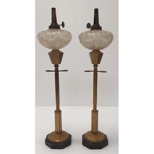 870 - Pair of Antique Lamps, H: 51cm