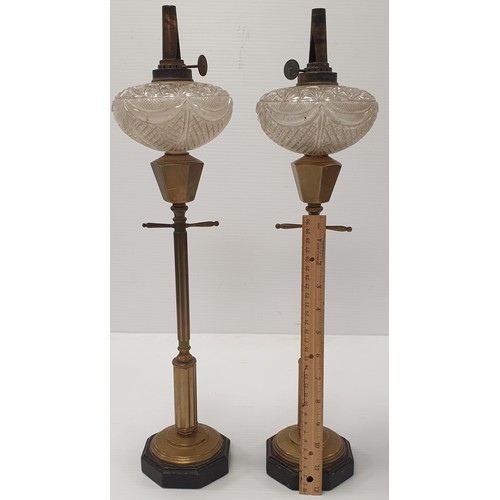 870 - Pair of Antique Lamps, H: 51cm