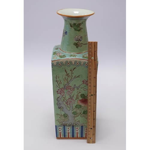 2 - Large Hand-Painted Chinese Porcelain Vase, H: 38cm