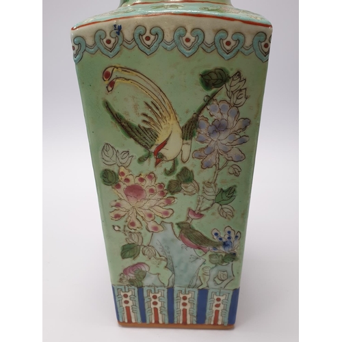 2 - Large Hand-Painted Chinese Porcelain Vase, H: 38cm