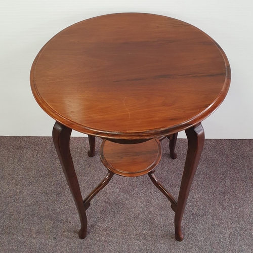 3 - Circular Mahogany Two Tiered Lamp Table, H: 70cm x Diameter 54cm