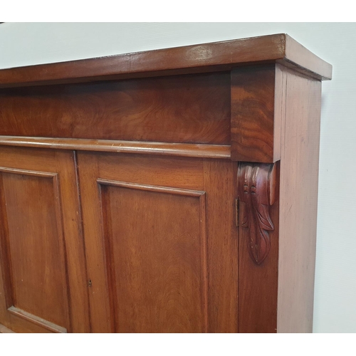 11 - Victorian Mahogany 2 Door/2 Drawer Sideboard, H:90 x W:107 x D:38cm