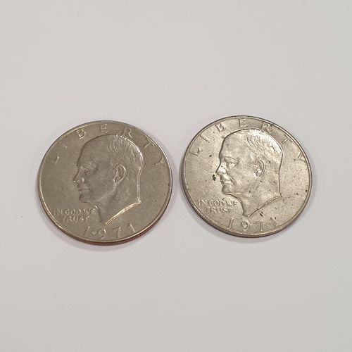 295 - Two 1971 American One Dollar Coins