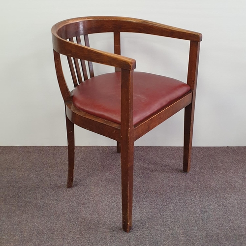 78 - Pair of Mahogany Tub Chairs with Leather Seats