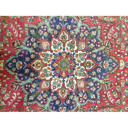 87 - Large Fine-Woven Persian Tabriz Carpet with Central Lozenge Medallion, L: 310cm x W: 205cm