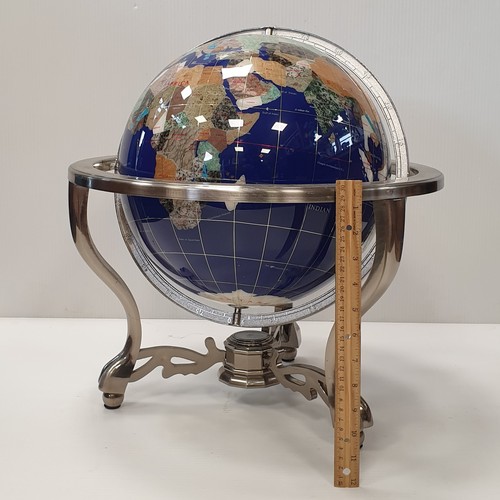 12 - Globe on Chrome Effect Stand, H: 19cm