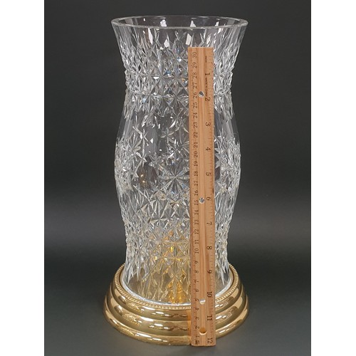 83 - Waterford Crystal Hurricane Candle Holder H: 32.5cm