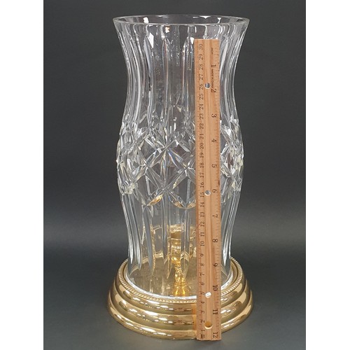 82 - Waterford Crystal Hurricane Candle Holder H: 32.5cm