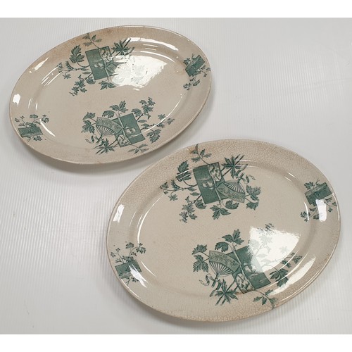 185 - Pair of H&K Tunstall Meat Plates, L:49 x W:38cm