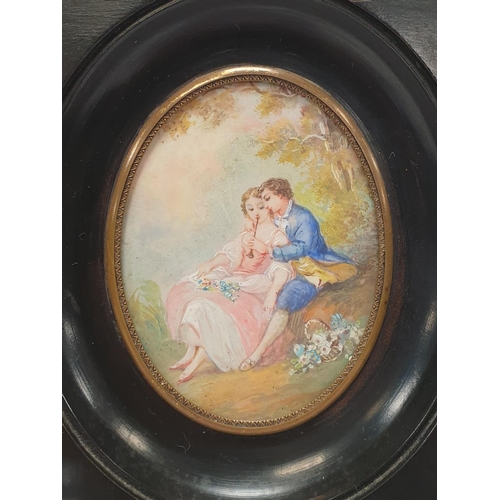 194 - Pair of Framed Miniatures, H:15 x W:13cm