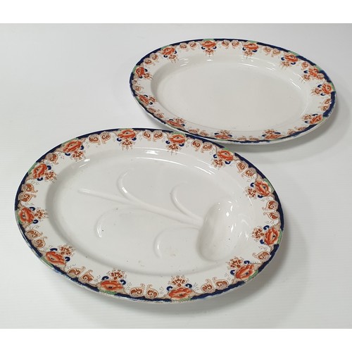 183 - Lot of 2x Antique Meat Plates