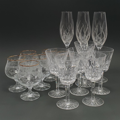 327 - Collection of Cut Glass and Etched Glass Stemware