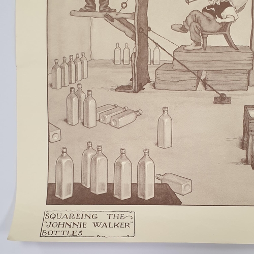 337 - Set of Six Johnnie Walker Prints by W. Heath Robinson. H:44 x W:32cm