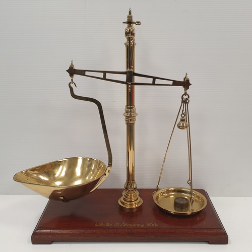 339 - Large Brass Avery Scales with Weights on Base